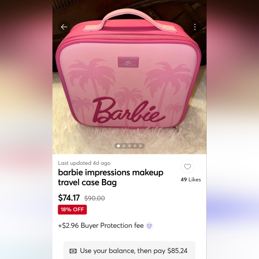 🆕 💄Last One....Impressions Barbie Cosmetic Bag  💄